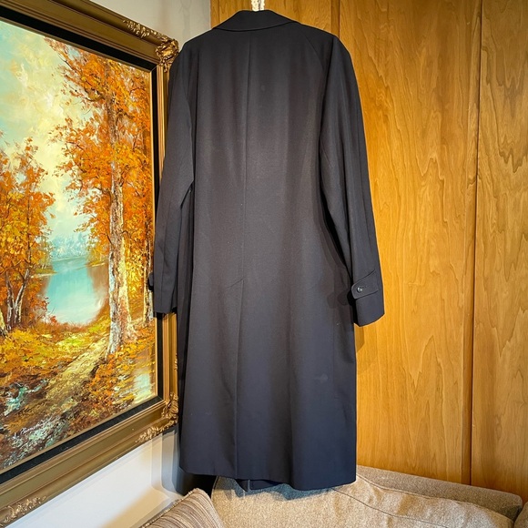 Vintage Aquascutum Navy Wool Long Raglan Coat Wool Mens 44/54Eu made in Canada - Picture 6 of 10